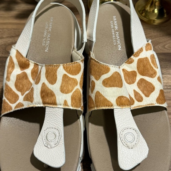 Mark Nason Women’s 10 Giraffe Print Neo Block Leather Platform Sandals Comfort - Picture 6 of 7